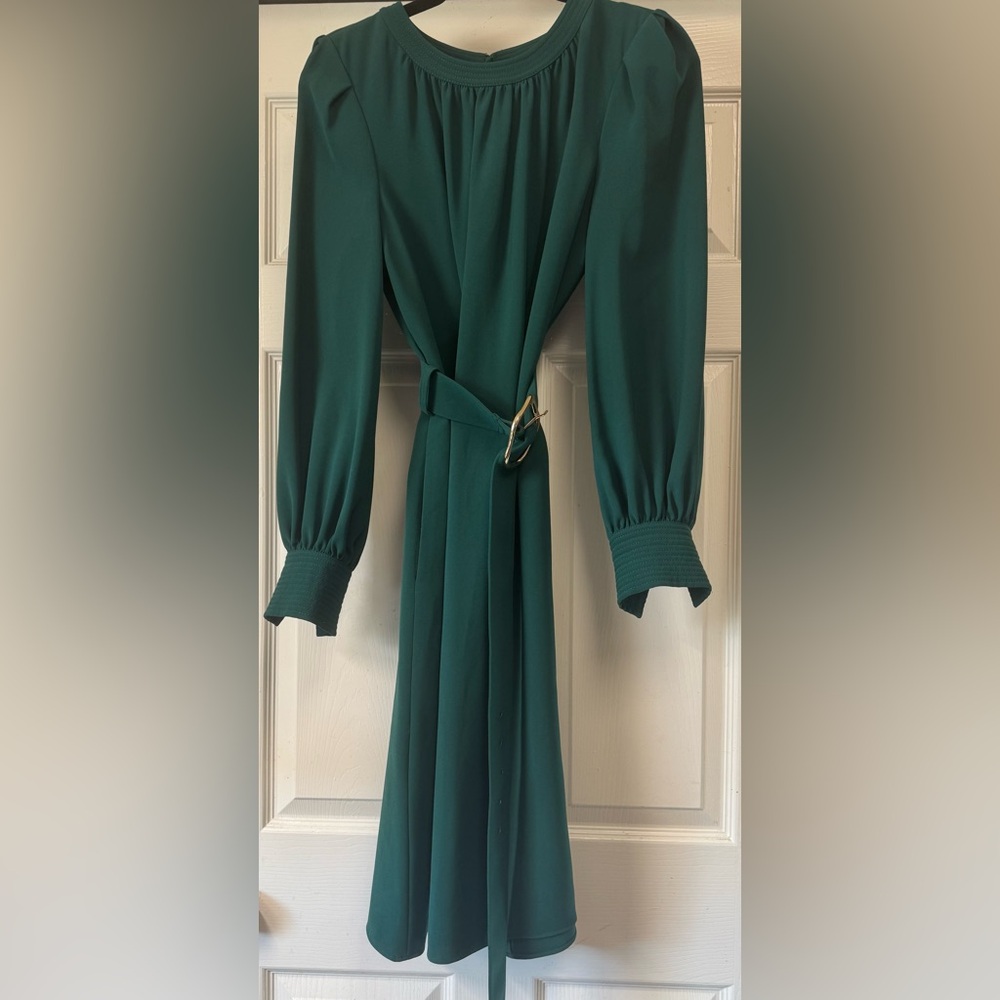 Lafayette 148 New York Teal Long Sleeve Dress - Picture 6 of 16